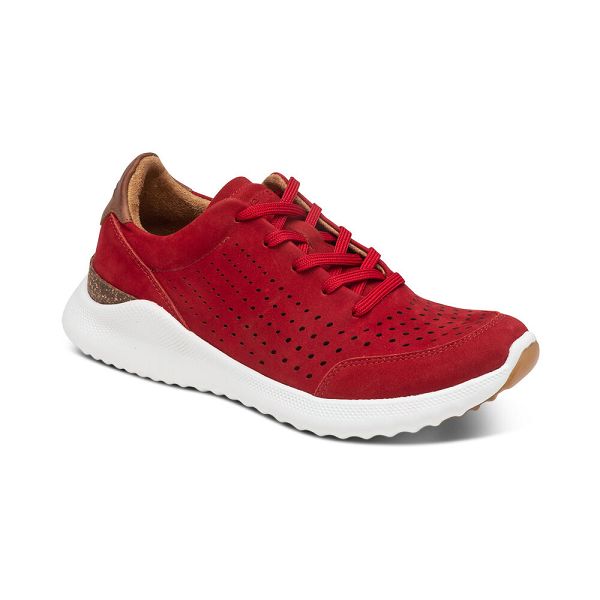 Aetrex Women's Laura Arch Support Sneakers - Red | USA VD64J6N